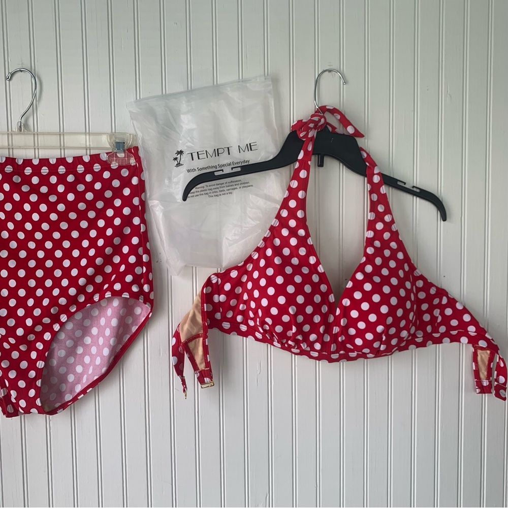 Red Polka Dot 2piece (NWT) Bathing Suit (XL)
